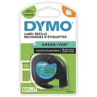 cinta rotuladora letratag 12mmx4m negroverde dymo s0721640