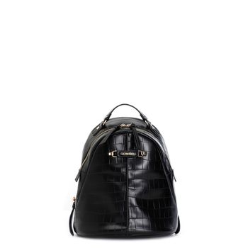 bolso shopping acolchado con estampado de rombos y bolsillo con solapa acolchada con estampado black