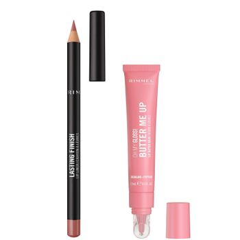 Rimmel Butter Me Up & Lasting Finish Lip Bundle (Various Shades) - 003 Bubble Gum