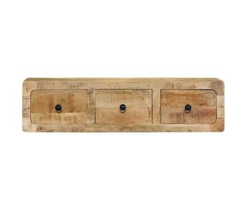 Mueble tv - mesa de tv de pared madera maciza mango rugosa 100x32x25 cm