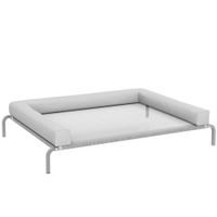 pawhut cama elevada para perros refrescante con refuerzos extraibles malla transpirable y marco de acero 130x90x30 cm gris