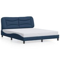 estructura de cama sin colchon hvar tela azul 160x200 cm vidaxl
