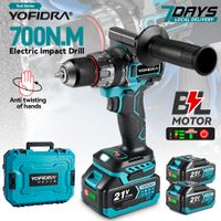 yofidra-taladro de impacto electrico sin escobillas destornillador inalambrico placas herramienta electrica para carpinteria pin de bateria makita 700nm