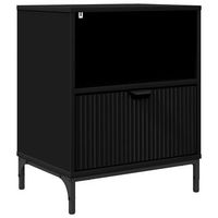 mesita de noche mesilla de noche - negro 49 x 36 x 61 cm madera contrachapada mc7323