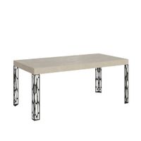 mesa extensible 80x160244 cm efecto madera cachemira hierro