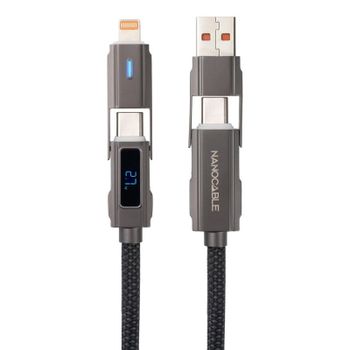 Cable USB Nanocable 10.01.2501 USB-A/USB-C a USB-C/Lightning 1m Negro