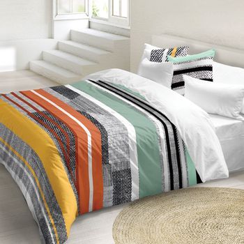 Naturals - Funda Nórdica Estampada Cama 135 - Algodón Extra Suave - Incluye 1 O 2 Fundas De Almohada - Fabricado En España - Denim