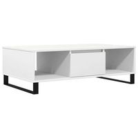 mesa de cafe - mesa de centro madera de ingenieria blanco 104x60x35 cm