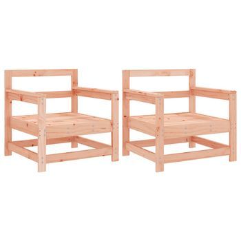 Pack 2 Uds Sillones De Jardín | Silla De Jardín | Silla De Exterior Madera Maciza Douglas