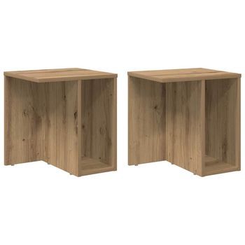 Mesa Auxiliar 2 Uds. Roble Artisan 37 X 32 X 40 Cm Vidaxl