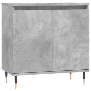 Armario De Baño | Mueble Baño Madera De Ingeniería Gris Hormigón 58x33x60 Cm
