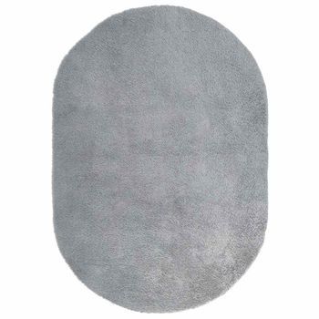 Alfombra De Pelo Largo Navarra Gris Claro 300x200 Cm Poliéster Vidaxl