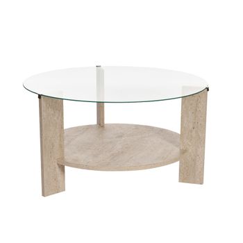 Mesa de centro con 2 tableros d75 cm - travertino