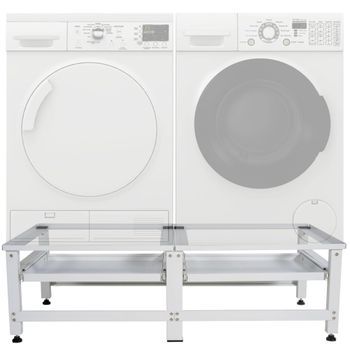 Pedestal Tampa Doble Para Lavadoras Metal Blanco 61x124x38 Cm Clp