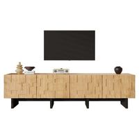 mueble de tv de 180 cm para televisores de hasta 75 pulgadas 4 puertas y 4 compartimentos