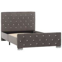 cama individual  cama para adultos  estructura de cama de terciopelo gris 100x200 cm