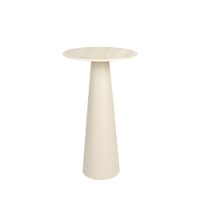 mesa auxiliar redonda efecto travertino o40cm h70cm - beige