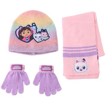 Dessins Animés Gorro Set De Invierno Bufanda, Guantes y Gorro Rosa Niña para niña
