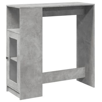 Mesa Alta Bar Con Estantes Madera Gris Hormigón 101x40x103,5 Cm Vidaxl