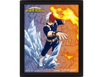 Póster 3D - My Hero Academia Shoto Todoroki, 23.5x28.5 cm, Efecto