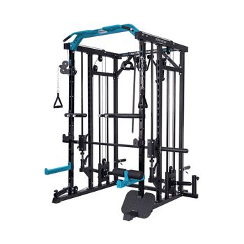 BEHUMAX - Multipower Rack Smith 700 jaula de potencia con prensa de piernas integrada y sistema de poleas bilateral para entrenamiento de fuerza en casa