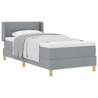 cama individual  cama para adulto  cama tipo box spring con colchon gris claro 190 x 90 cm tela
