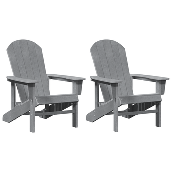 Sillas Adirondack 2 Uds Gris Claro 74x82x90 Cm Hdpe Cfw931498