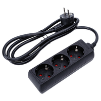 aigostar regleta alargador de 3 enchufes con cable de 15 metros color negro