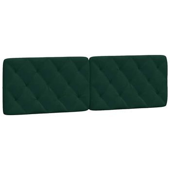 Cabecero De Cama Acolchado Terciopelo Verde Oscuro 160 Cm Vidaxl