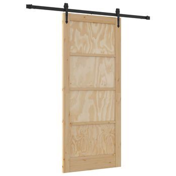 Puerta Corredera Orkdal Natural Y Negro 86 X 198,5 Cm Vidaxl