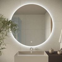 espejo de bano con luz led 80 cm redondo antivaho 3 colores dimmable - lomazoo dallas