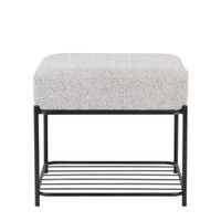 taburete rectangular de tela gris