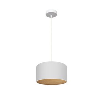 Colgante tania 1xe27 blanco/blanco-madera clara regx30x30 cm