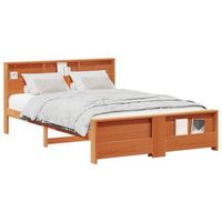 estructura de cama marron cera 140 x 200 cm pino macizo vidaxl