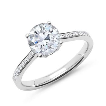 14 quilates anillo de oro blanco con diamantes dr0136-14 quilatesw