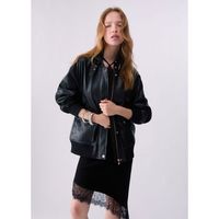 liu jo chaquetas chaqueta oversize en piel para mujer