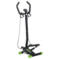homcom maquina de step stepper fitness con manillar pantalla lcd cintas y pedales antideslizantes 40x40x118cm negro   aosom espana