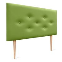 dhome cabecero de polipiel con 3 hileras intercaladas de botones y patas cabezal tapizado cama lujo verde 105cm