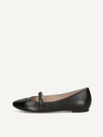 caprice ballerina black made of leather with block heel size 375