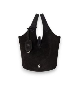 Polo Ralph Lauren para mujer. 428P23820002 Bolso tote cruzado Polo Play de ante negro (OSFA), Casual, Piel