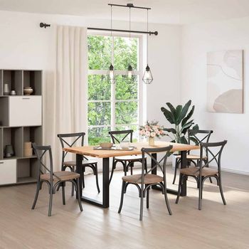 Patas Para Mesa Centro Forma U 2 Uds | Patas Para Mesa Acero Negro 90x(72-73) Cm