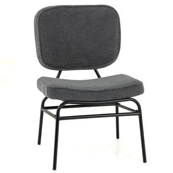 Silla De Comedor Con Asiento Curvo Y Amp;amp; Respaldo Silla De Cocina Sherpa Silla Tapizada Gris