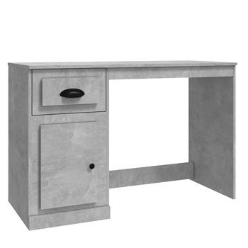 Escritorio | Mesa De Trabajo Con Cajón Madera Gris Hormigón 115x50x75 Cm