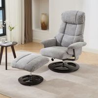 sillon de relax con masaje y reposapies - mueble de salon - chenilla - gris 835x81x111cm