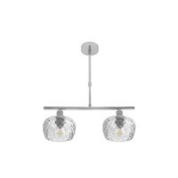 fabrilamp lampara estela 2xe14 cromo regx41x13 cm ctulipas cristal tallado transparente
