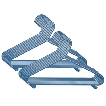 Pack de 16 perchas de plástico azul oscuro