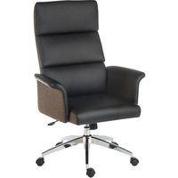 teknik elegance high faux-leather executive chair - black  brown black