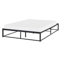 cama industrial moderno marco de metal doble listones incorporados sin cabecero 140 x 200 cm negro viry