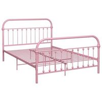 estructura de cama de metal rosa 120x200 cm