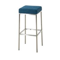 taburete de bar funda de tela montreal azul 37x37x80 cm clp